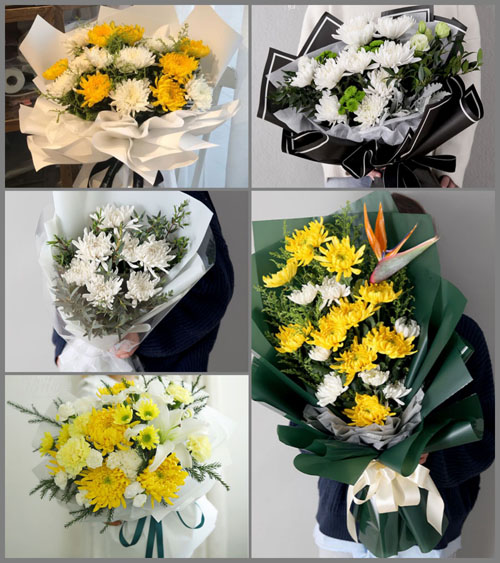 山东莱芜莱城区苗山镇北围村白事花束代送